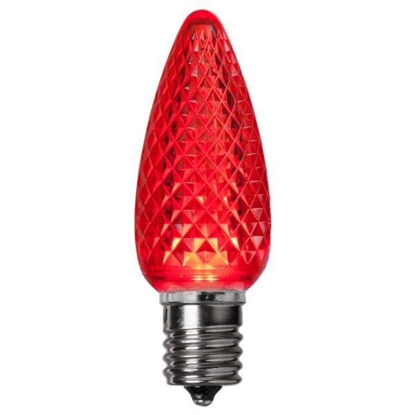 faceted red C9 bulb